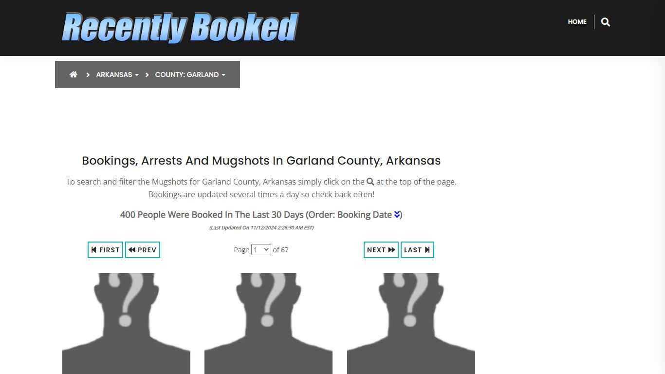 Bookings, Arrests and Mugshots in Garland County, Arkansas